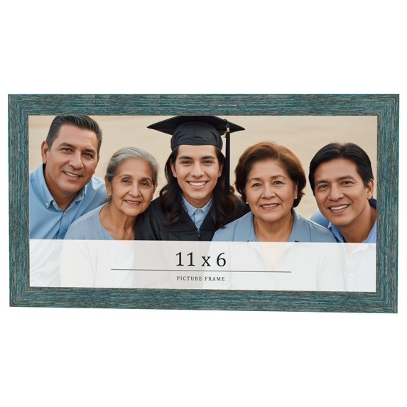 11x6 Frame Blue Rustic Barnwood Solid Wood Picture Frame Width 1.25 Inches | Interior Depth 0.5