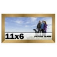 thumbnail image 1 of 11x6 Frame Gold Bronze Modern Solid Wood Picture Frame | 0.75 Inch Moulding Width | Includes UV, 1 of 8