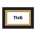 thumbnail image 1 of 11x6 Frame Gold Real Wood Picture Frame Width 2.25 Inches | Interior Frame Depth 0.5 Inches |, 1 of 8