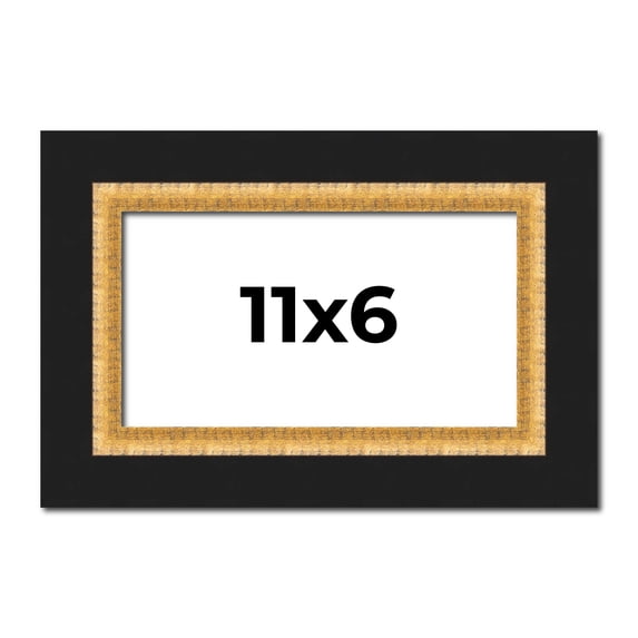 11x6 Frame Gold Real Wood Picture Frame Width 2.25 Inches | Interior Frame Depth 0.5 Inches |