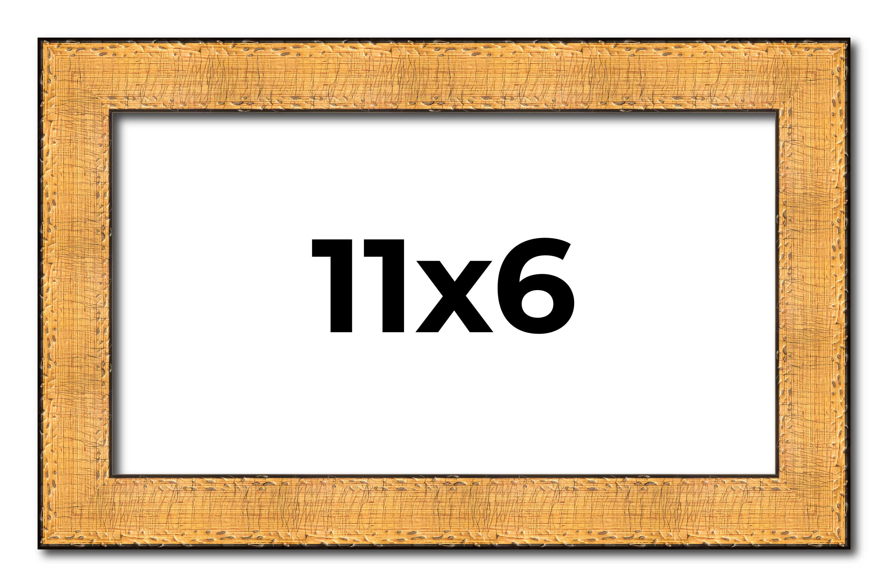11x6 Frame Gold Rustic Solid Wood Picture Frame | 1.25 Inch Wide ...