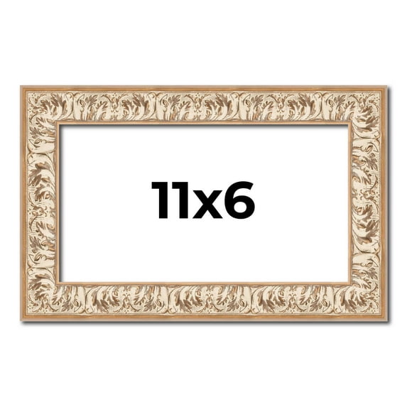 11x6 Frame White Real Wood Picture Frame Width 1.5 inches | Interior Frame Depth 0.5 inches |