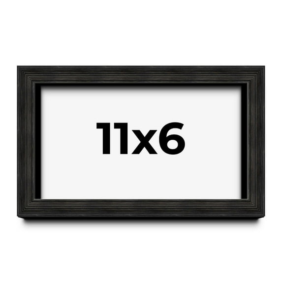 11x6 Shadow Box Black Rustic Barnwood Display Frame | 1.125 Inch Deep | 0.875 Inch Moulding Width