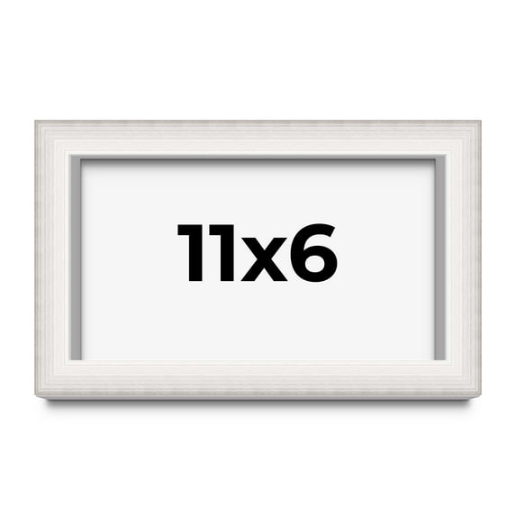11x6 Shadow Box Silver Brushed Striped Display Frame | 1.625 Inches Deep | 1 Inch Moulding Width |