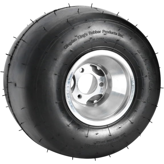 11x7.10-5 Rear Wheel Tire with Rim 3 Stud, 11x7.10x5 Go-Kart & Kart-Racer Slick Tire, 4-Ply, Smooth Tread, Tubeless for Drift Trike Racing Go Kart