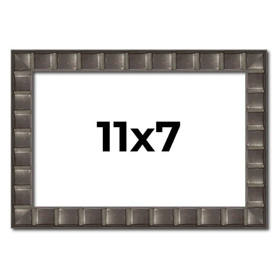 11x7 Frame Black Brown Chestnut Mosaic Solid Wood Picture Frame | 1.125 Inch Moulding Width |