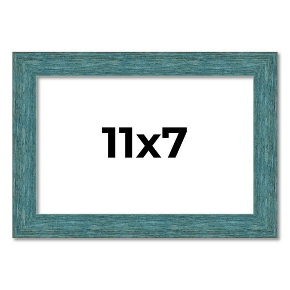 11x7 Frame Blue Rustic Barnwood Solid Wood Picture Frame Width 1.25 Inches | Interior Depth 0.5