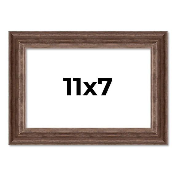11x7 Frame Brown Farmhouse Solid Wood Picture Frame Width 1.5 Inches | Interior Frame Depth 0.5