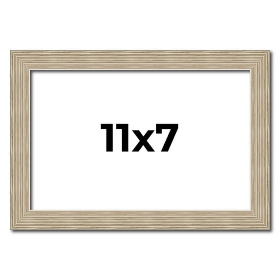 11x7 Frame Grey Solid Wood Picture Frame Width 1 Inches | Interior Frame Depth 0.5 Inches |