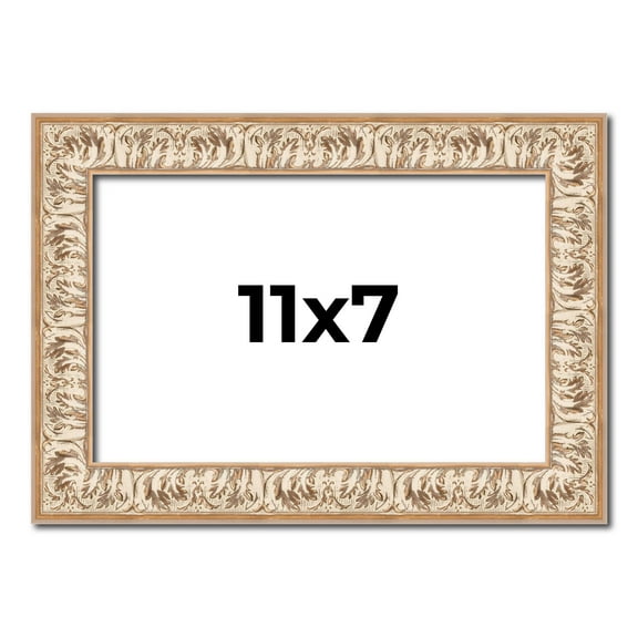11x7 Frame White Real Wood Picture Frame Width 1.5 inches | Interior Frame Depth 0.5 inches |
