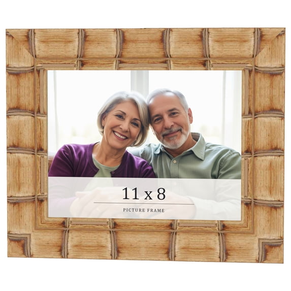 11x8 Frame Beige Real Wood Picture Frame Width 3 inches | Interior Frame Depth 0.5 inches | Natural