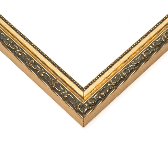 11x8 Frame Black & Gold Solid Wood Picture Frame Width 1.125 Inches | Interior Frame Depth 0.375