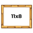 thumbnail image 1 of 11x8 Frame Gold Bamboo Picture Frame - Complete Modern Photo Frame Includes UV Acrylic Shatter, 1 of 8