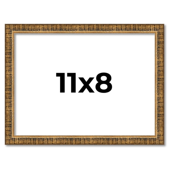 11x8 Frame Gold Solid Wood Picture Frame - Complete Modern Photo Frame Includes UV Acrylic
