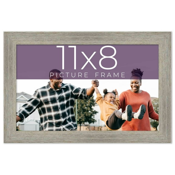 11x8 Frame Grey Real Wood Picture Frame Width 1.5 Inches | Interior Frame Depth 0.5 Inches | Barn