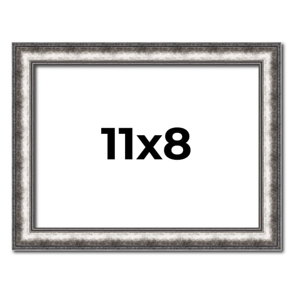 11x8 Frame Silver Real Wood Picture Frame Width 1.125 Inches | Interior Frame Depth 0.5 Inches |