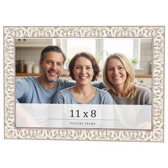 11x8 Frame White Real Wood Picture Frame Width 1.5 inches | Interior Frame Depth 0.5 inches |