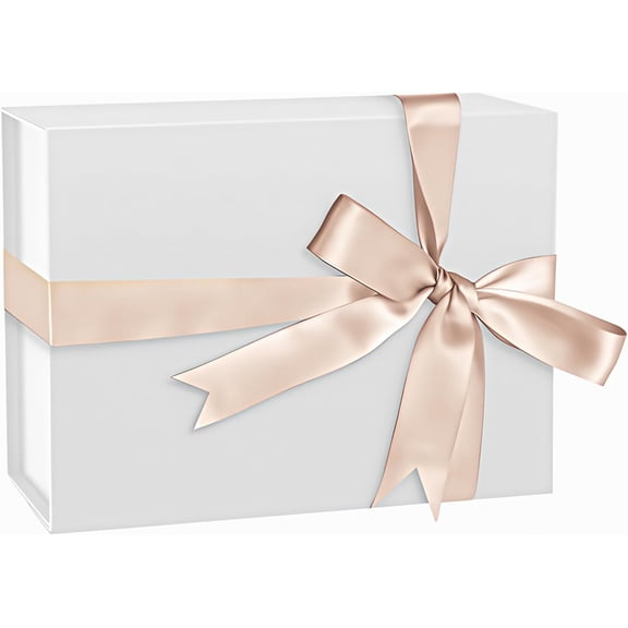 11x8x4 in Gift Boxes for Present, Large White Gift Box with Magnetic Closure Lids,Ribbon and gift Card, Magnetic Gift Boxes for Wedding, Groomsmen Bridesmaid Proposal, Birthdays, Mother's Day