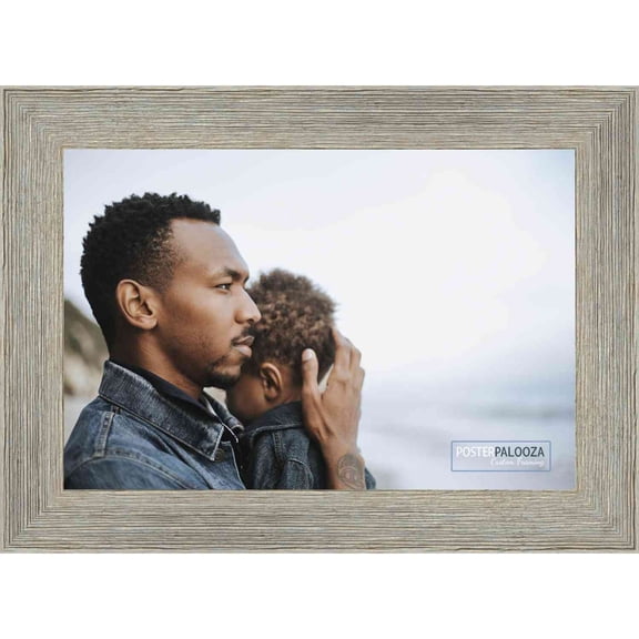 11x9 Grey Rustic Wide Barnwood Picture Frame - UV Acrylic, Foam Board Backing, Hanging Hardware