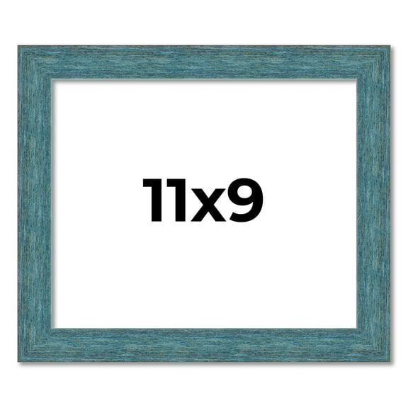 11x9 Frame Blue Rustic Barnwood Solid Wood Picture Frame Width 1.25 Inches | Interior Depth 0.5