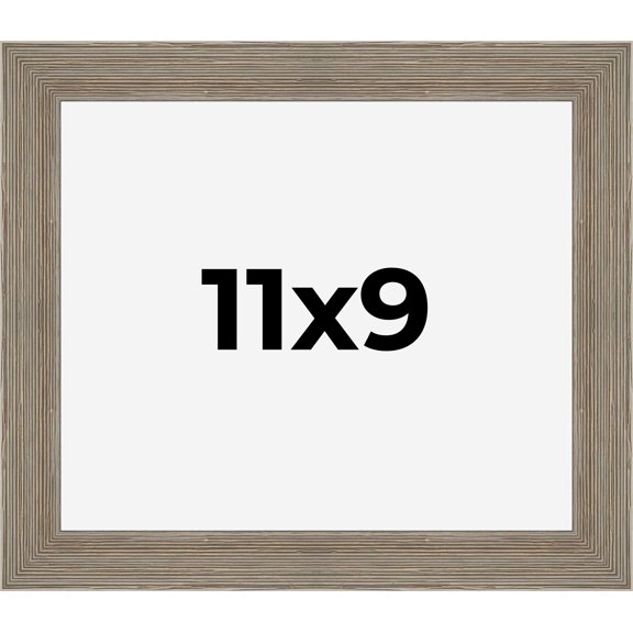 11x9 Frame Gray Barnwood Rustic Solid Wood Picture Frame | 1.5 Inch Moulding Width | Includes UV