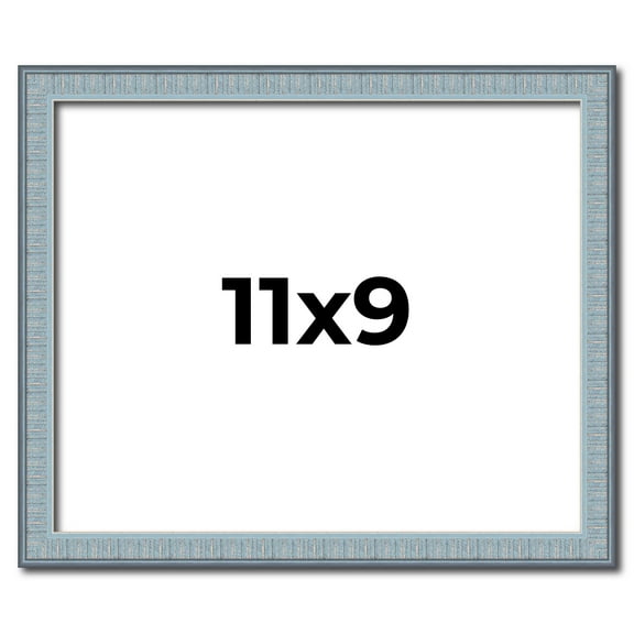 11x9 Frame Rustic Sky Blue Solid Wood Picture Frame | 0.75 Inch Moulding Width |Includes UV Acrylic