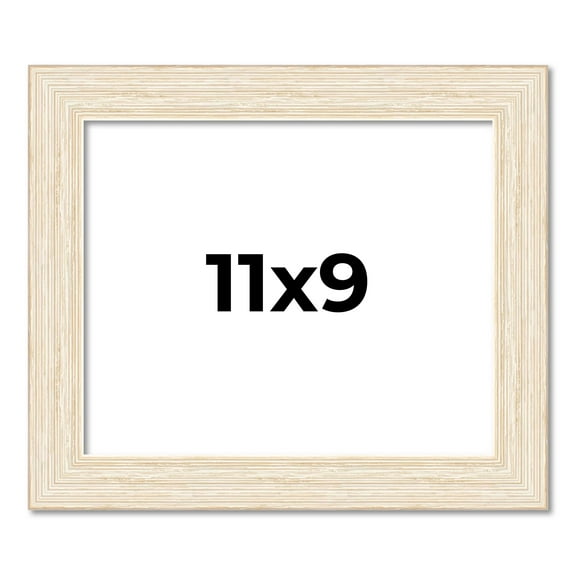 11x9 Frame White Barnwood Picture Frame Includes UV Acrylic Plexiglass, Acid Free Foam Backing