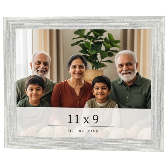 11x9 Frame White Real Wood Picture Frame Width 1.5 inches | Interior Frame Depth 0.5 inches | Barn