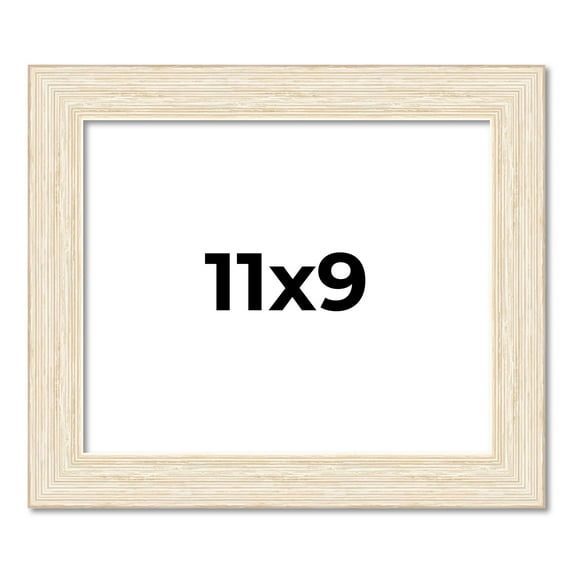 11x9 Frame White Real Wood Picture Frame Width 1.5 inches | Interior Frame Depth 0.5 inches | Barn