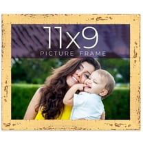 11x9 Frame Yellow Real Wood Picture Frame Width 1.25 inches | Interior Frame Depth 0.5 inches |