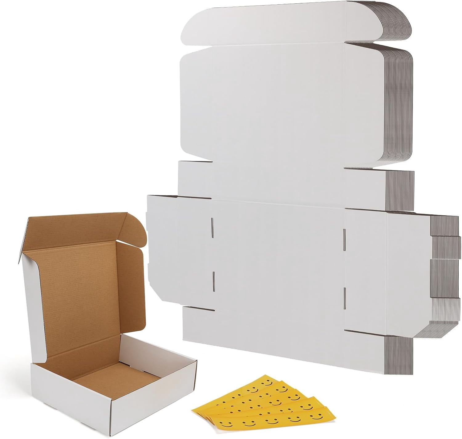 11x9x3 Inches Shipping Boxes Set of 25, White Small Corrugated ...