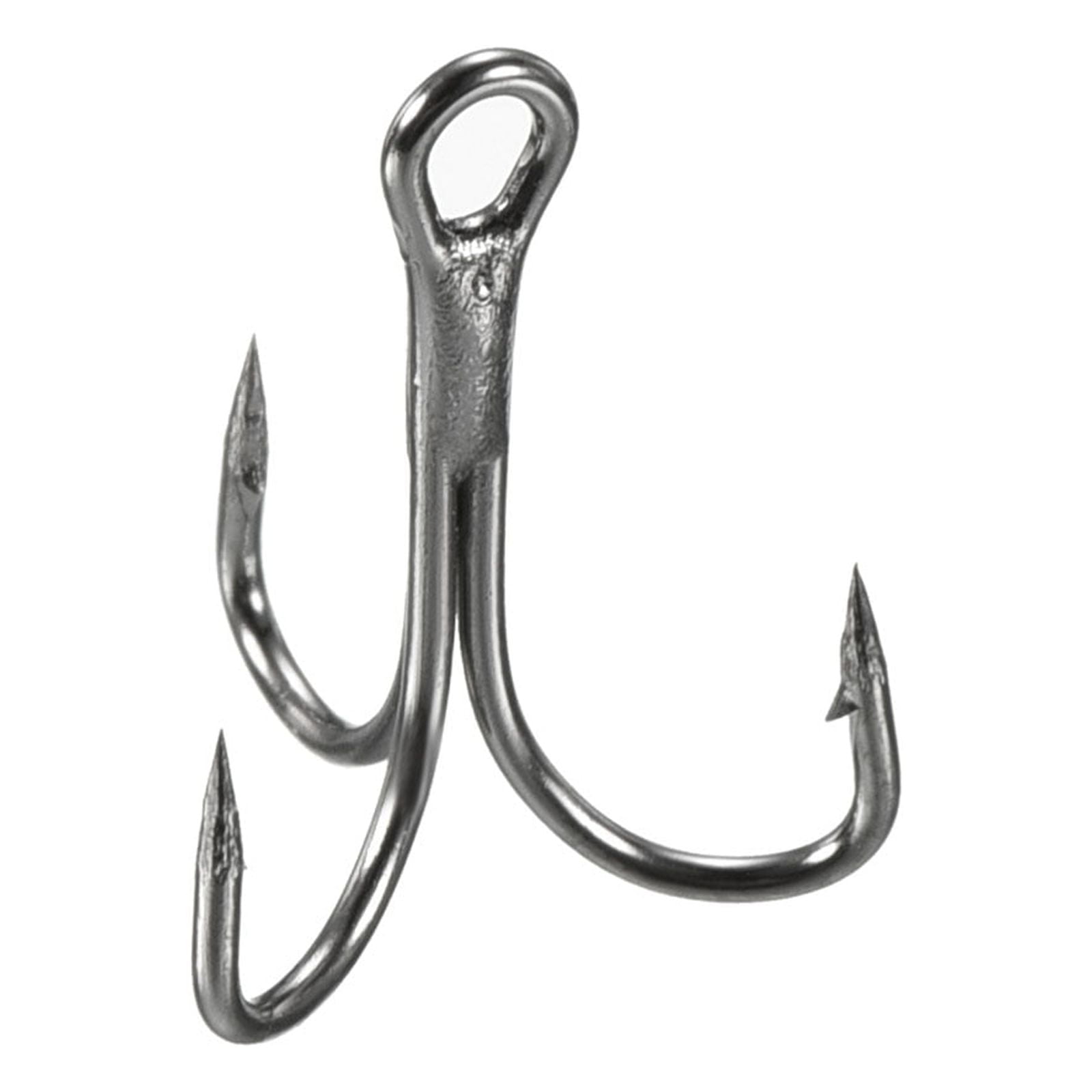 12# 0.51 Treble Fish Hooks Carbon Steel Sharp Bend Hook with Barbs, Black  50 Pack
