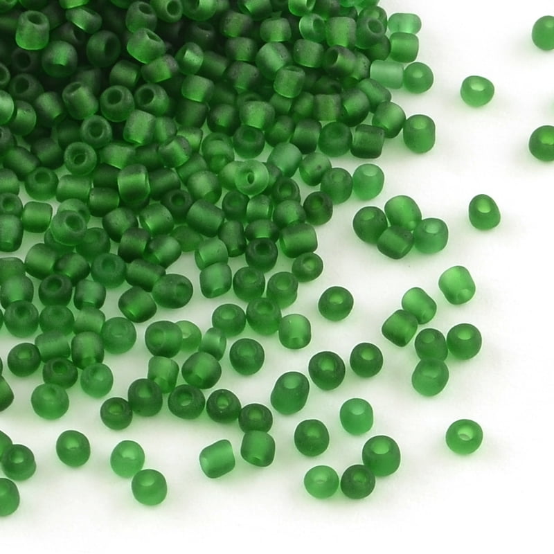 12/0 Glass Seed Beads Frosted Colours Green 2mm about 30000pcs/pound