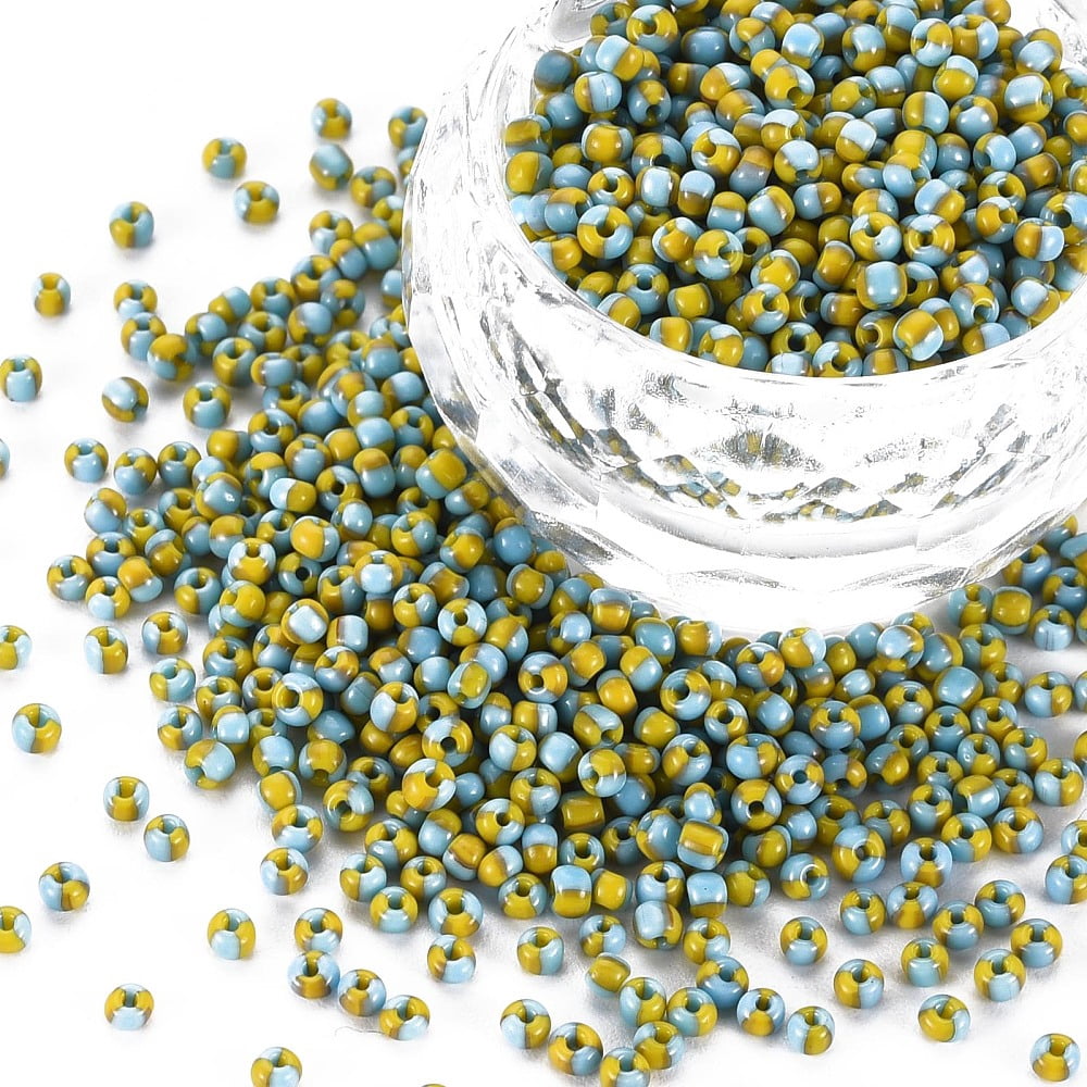 12/0 Glass Seed Beads Opaque Colours Seep Cyan 2mm hole: 0.8mm