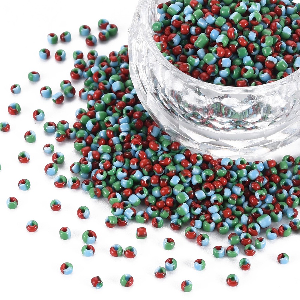 12/0 Glass Seed Beads Opaque Colours Seep Light Sky Blue 2mm hole: 0.8mm