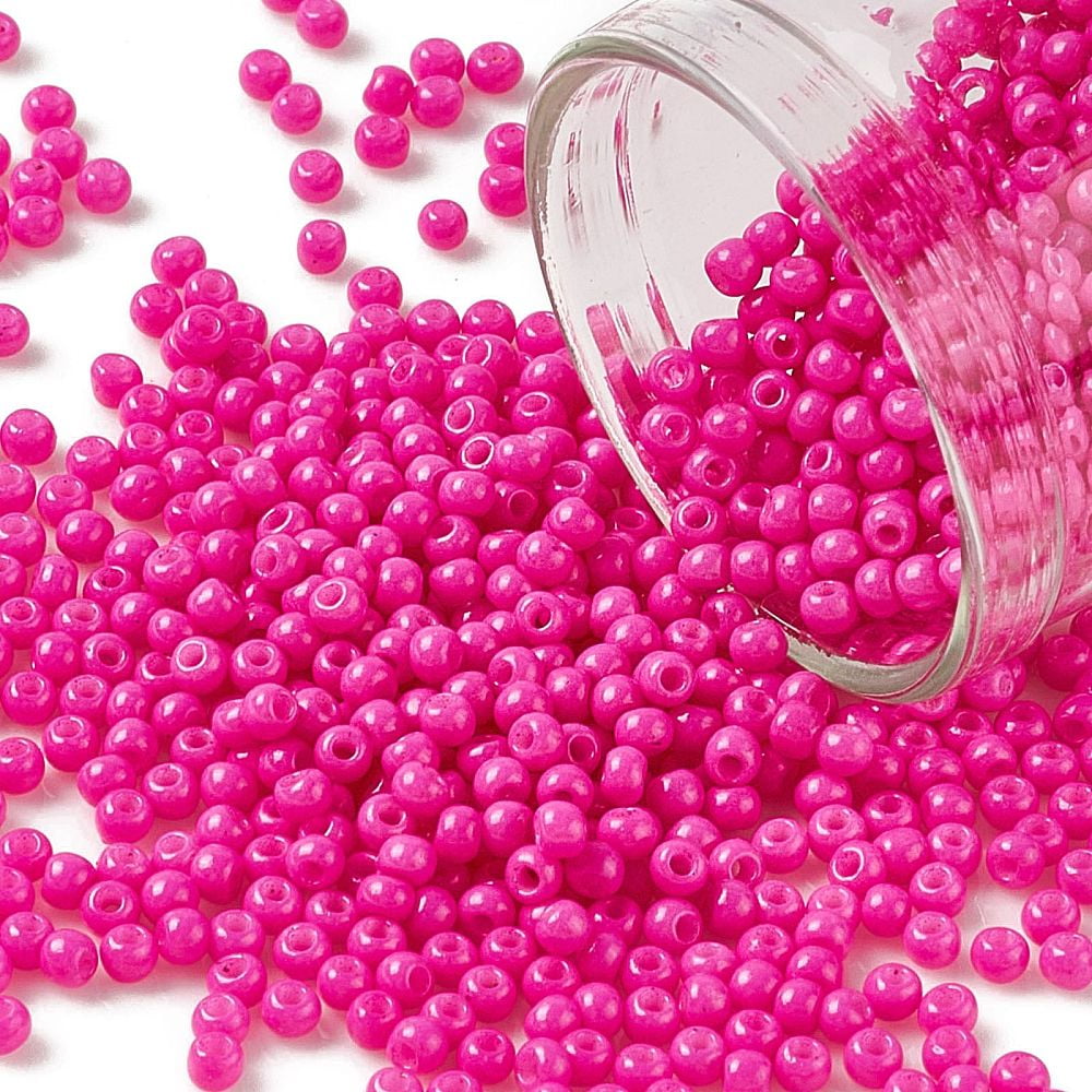 12/0 Grade A Round Glass Seed Beads Baking Paint Magenta 12/0 2x1.5mm Hole: 0.7mm 30000pcs/bag