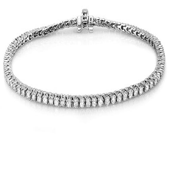 12.00 Carat (ctw) 18K White Gold Round Cut Real Diamond Ladies Tennis Bracelet 12 CT