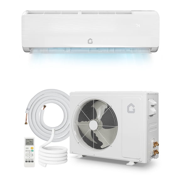 12,000 BTU 6 In 1 WiFi Mini Split Air Conditioner, Heating System, 115V, 19 SEER Split AC Unit with Installation Kits, Fan, Cools Up to 750 Sq.Ft, APP Smart Control, Timer, Quiet, Self-Cleaning