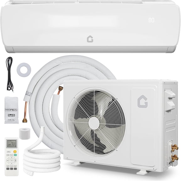 12,000 BTU Ductless Mini Split Inverter AC with Heat Pump, 19 SEER2, 230V, Cools up to 750 Sq.Ft, Installation Kits