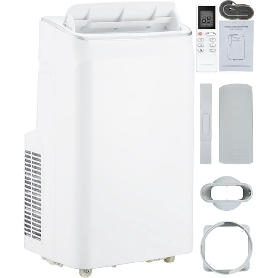 12,000 BTU Portable Air Conditioner, 3-In-1 Cooling, Dehumidifier & Fan for Rooms Up to 550 Sq.Ft, Remote Control, Sleep Mode, 24-Hour Timer, Installation Kit Included