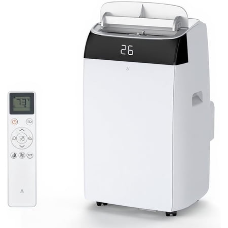 12,000 BTU Portable Air Conditioner, 3-in-1 Mobile AC Unit with Remote Control, Ultra-Quiet Operation, Covers 550 Sq. Ft., 24/7 Timer, Window Installation Kit for Home/Office/RV Use