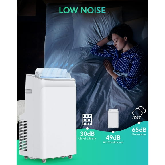12,000 BTU Portable Air Conditioner, 3-in-1 Multifunctional Air Cooler with Remote Control & 24-Hour Timer, Cools Up to 500 sq.Ft, Portable AC for Bedroom, Living Room, Home, Office, White