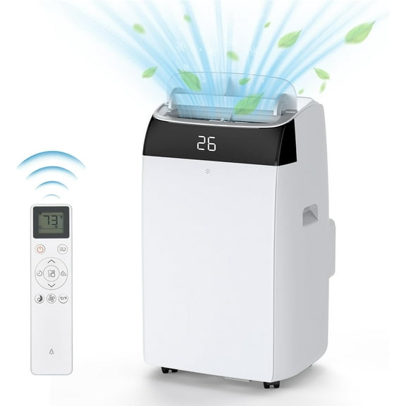 12,000 BTU Portable Air Conditioner with Built-in Dehumidifier and Fan,Cools up to 550 Sq.Ft,3-in-1 Full-Function LED Display Unit,Remote Control Included,Ideal for Home,Office,Dorm,and RV Use