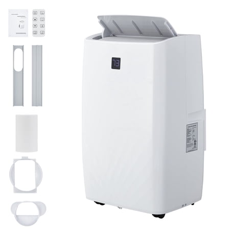 12,000 BTU Portable Air Conditioner, Cools Rooms Up to 550 Sq. Ft., Features Remote Control, Sleep Mode, 24H Timer, and Easy Window Installation Kit - AC Unit for Home Office