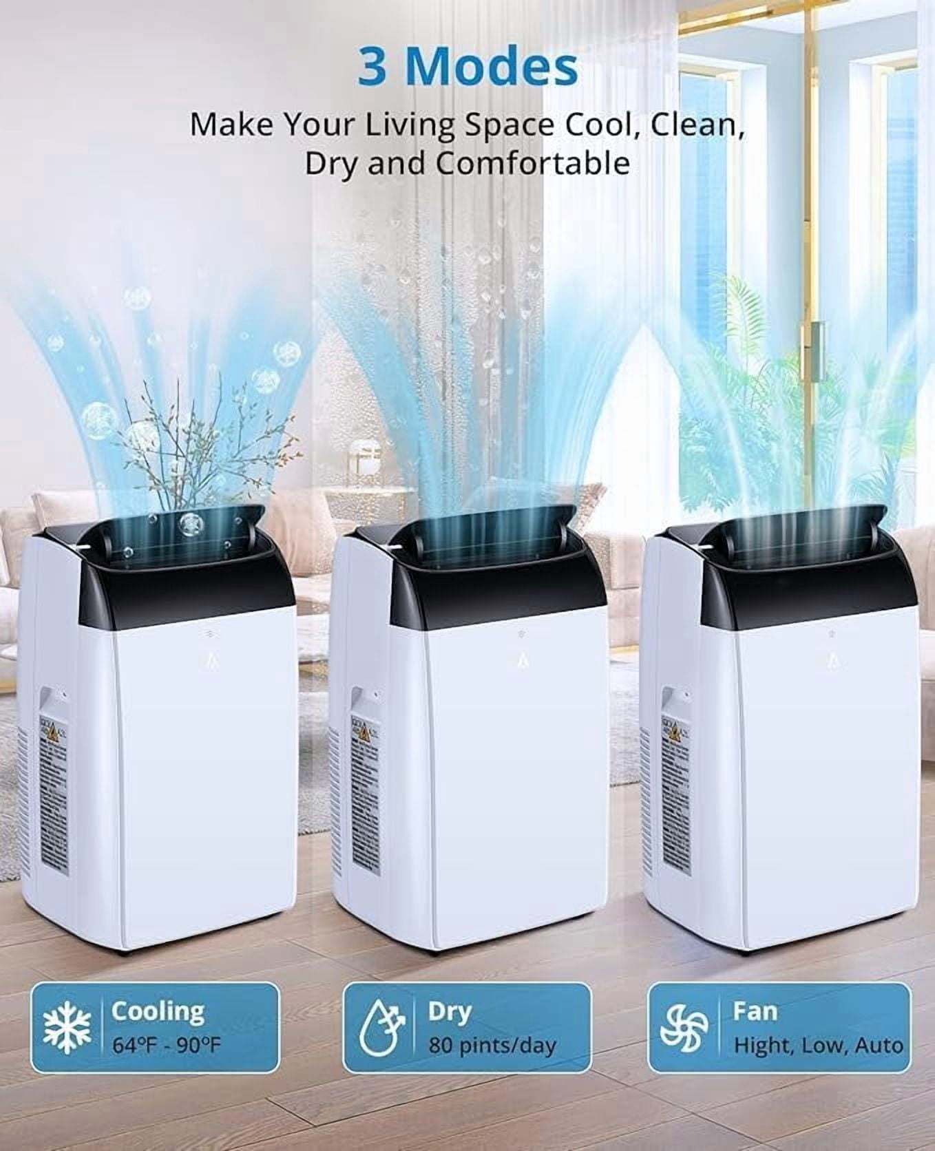 Compact Ac Options 12,000 BTU Small Air Conditioner with Built-In Dehumidifier - Portable ...