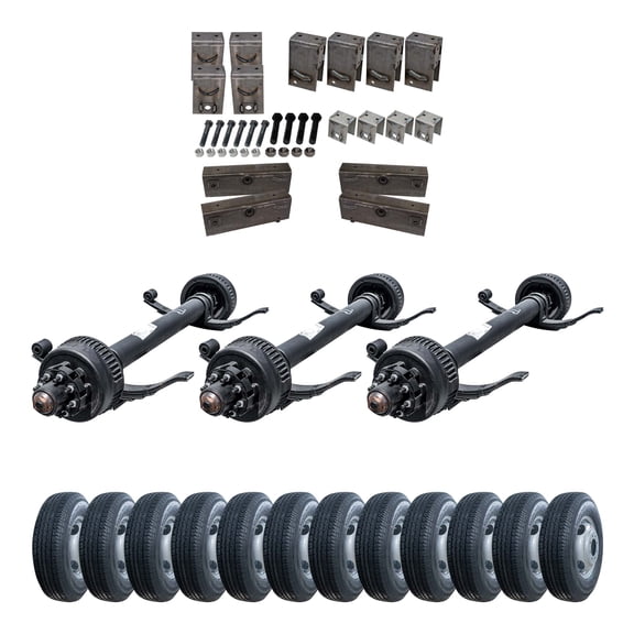 12,000 lb Dexter Triple Axle TK Trailer Kit - Sprung - 36K Capacity (Original Series), 74" Hubface 46" Spring Center