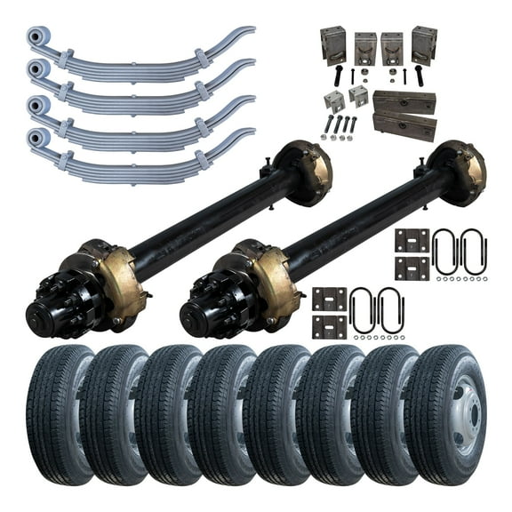 12,000 lb TK Tandem Axle Trailer Kit - Hydraulic Brake - 24K Capacity (Original Series), 74/46" Hubface/Spring Center, 8x6.5 Bolt Pattern