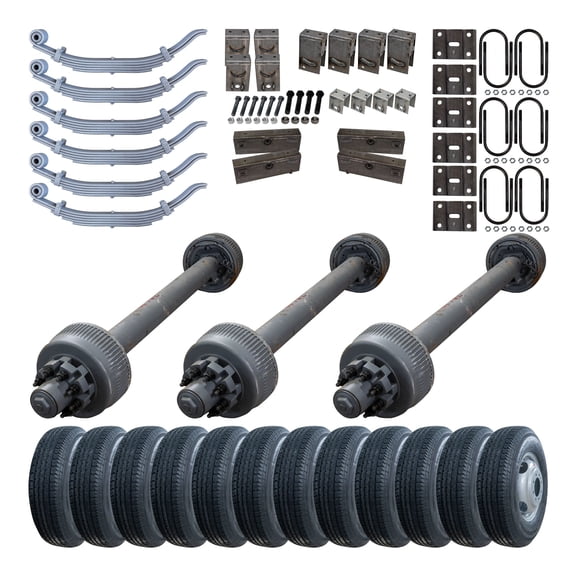 12,000 lb Triple Axle TK Trailer Kit - 36K Capacity (Original Series), 74" Hubface 46" Spring Center