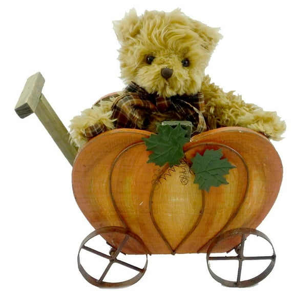 12.00In Mr Punkins W/ Wagon, Fabric, Fall Autumn Plush Pumpkin 4012908