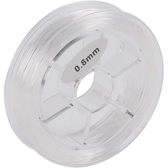 12.02 Yards Flat Elastic Crystal String 0.8mm Bracelet Thread Clear Bead Cord Stretchy Thread Cord for Bracelet Beading Jewelry Making(Clear)